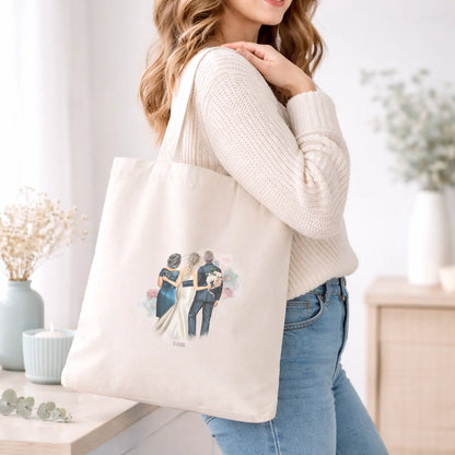 Bolsa de tela ilustración boda 
