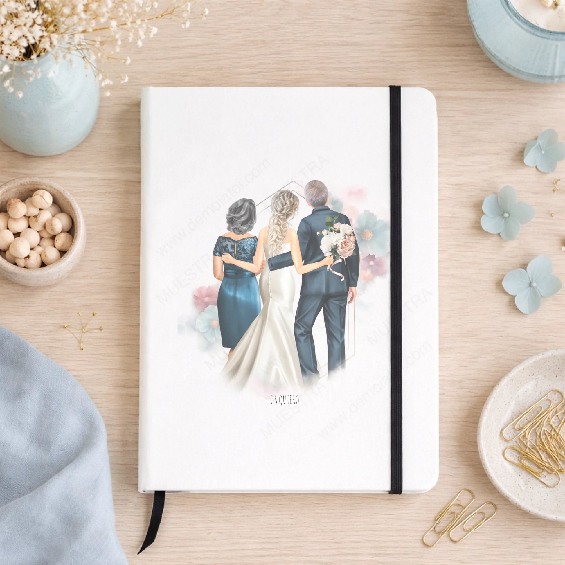 Libreta personalizada familia de la novia boda