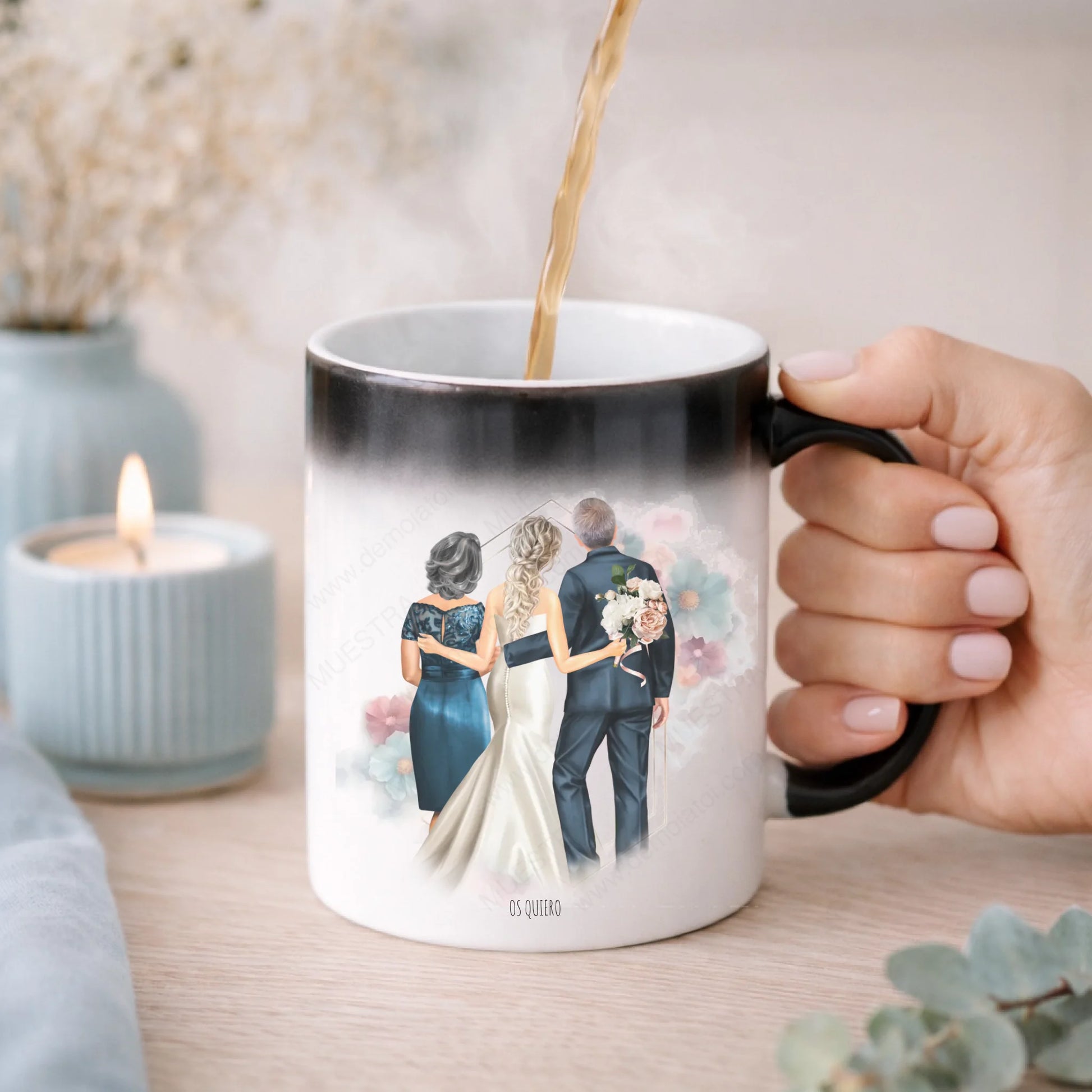 Taza mágica regalo original familia boda