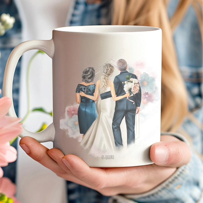 Taza personalizada original familia boda