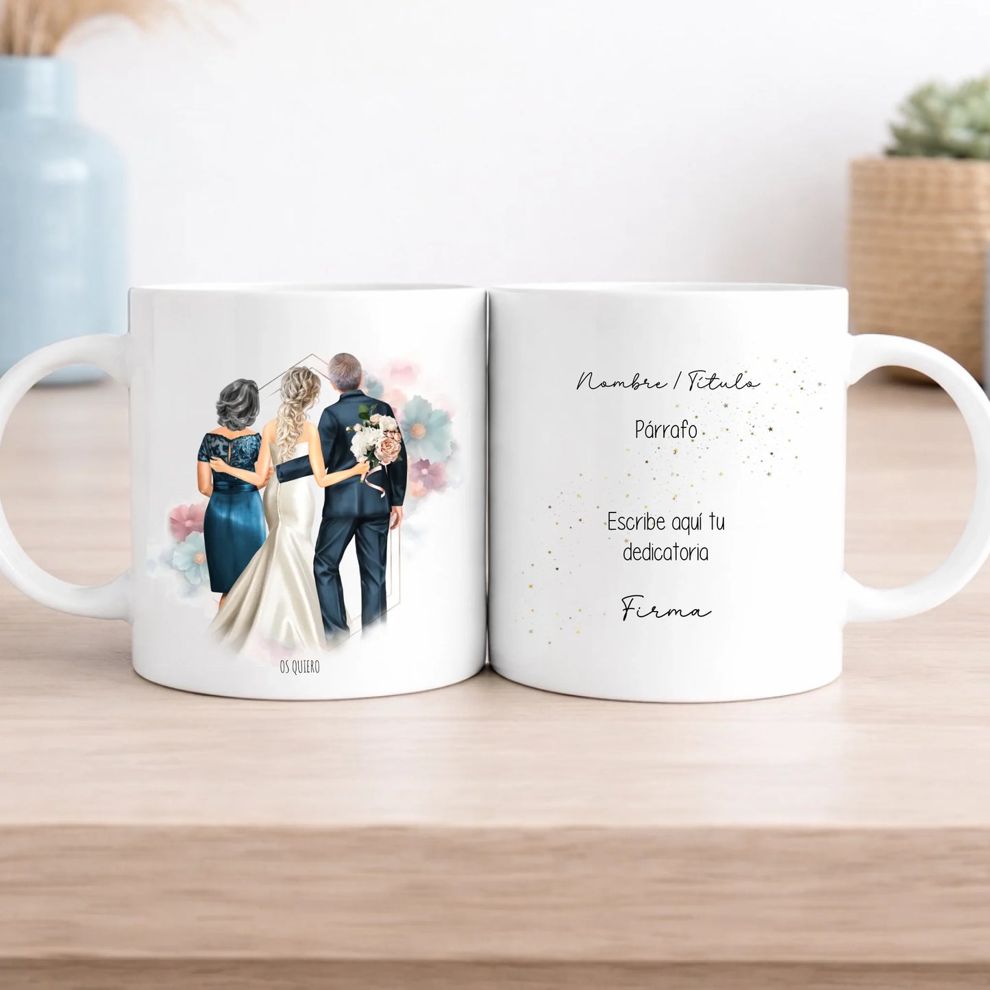 Taza personalizada con dedicatoria familia boda