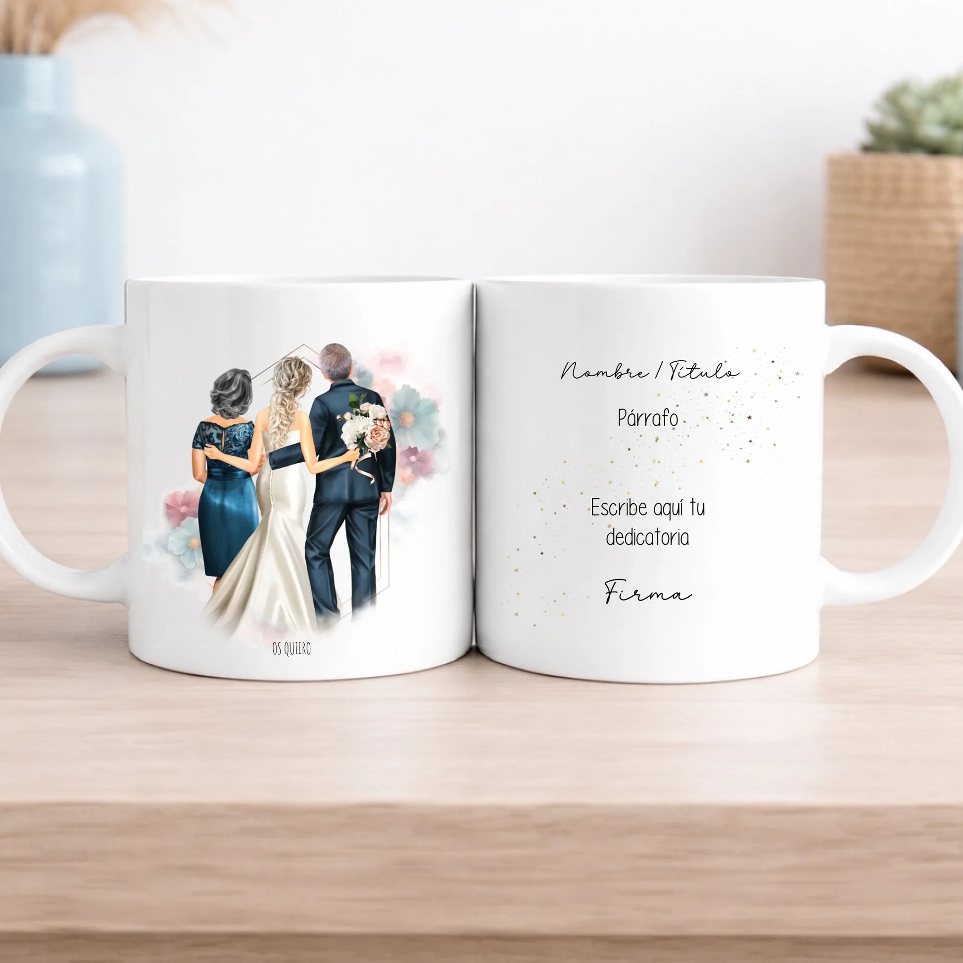 Taza personalizada con dedicatoria familia boda