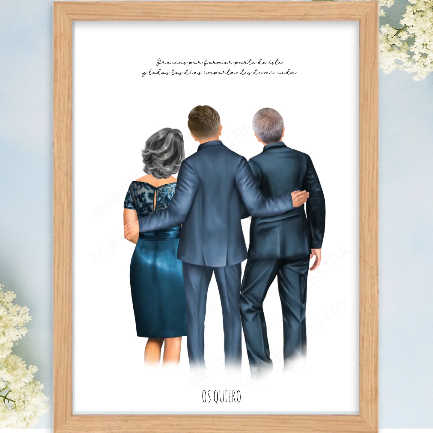 Cuadro personalizado regalo familiar de boda