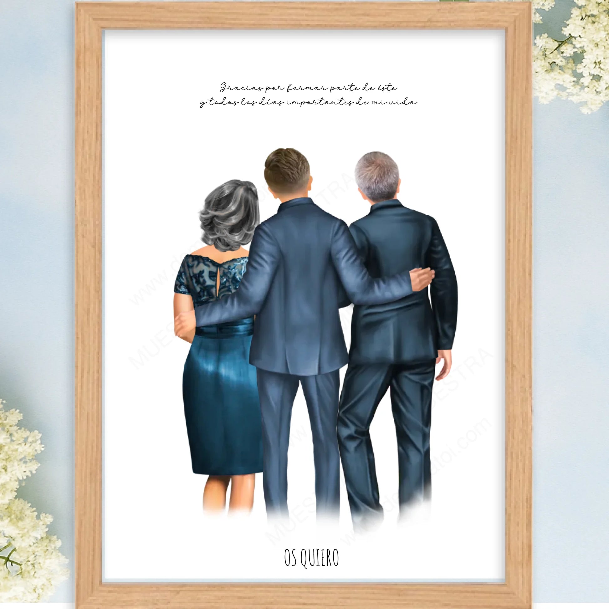 Cuadro personalizado regalo familiar de boda