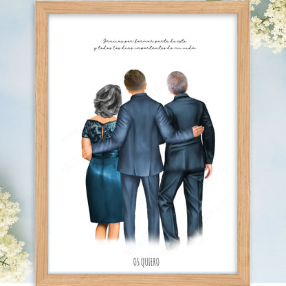 Cuadro personalizado regalo familiar de boda