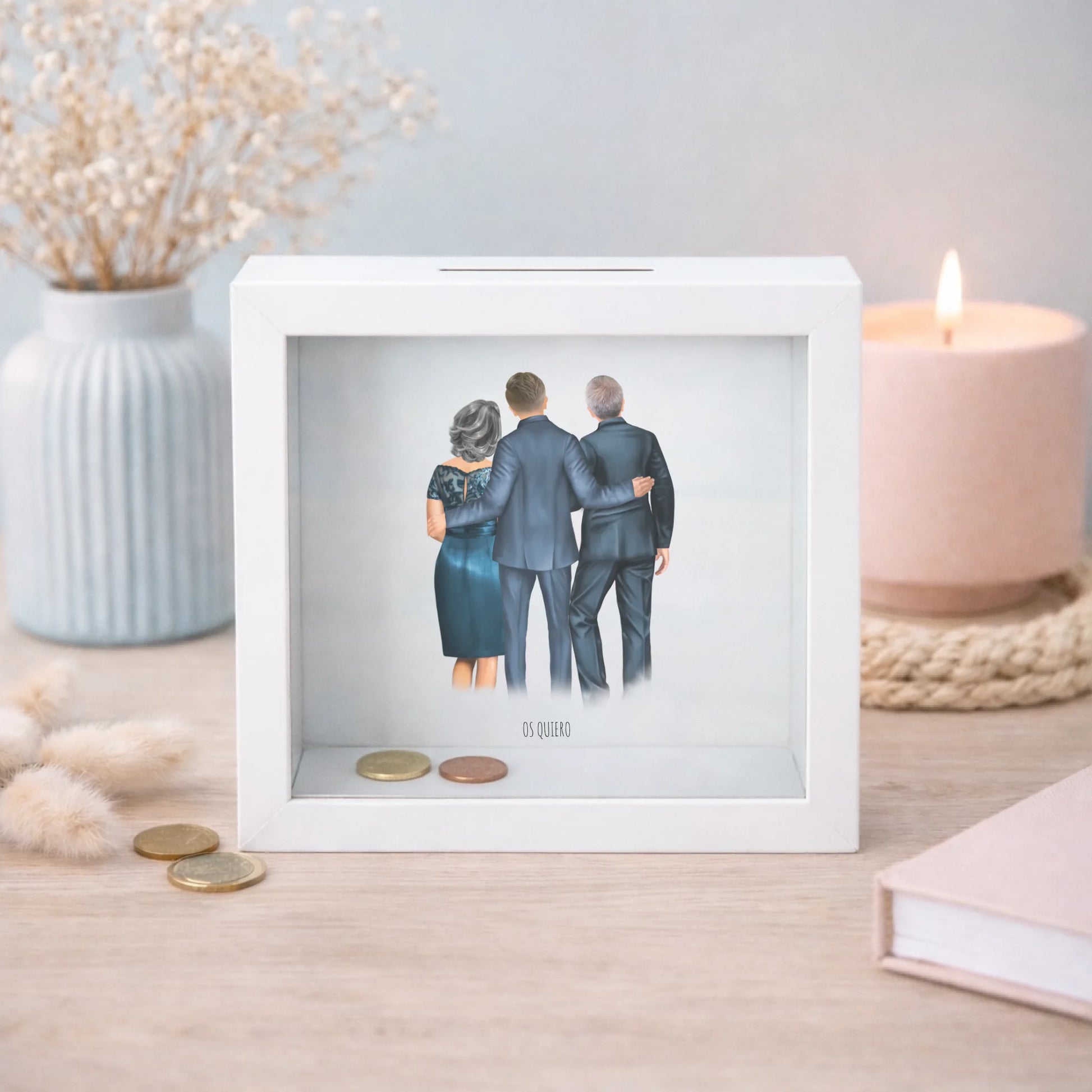 Hucha personalizada familia boda