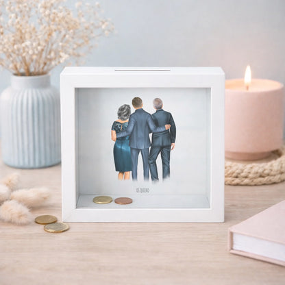 Hucha personalizada familia boda