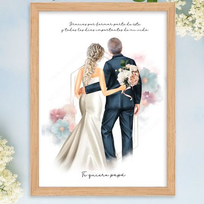 Cuadro personalizado padre de la novia