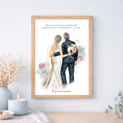 Cuadro personalizado como regalo original de boda padrino