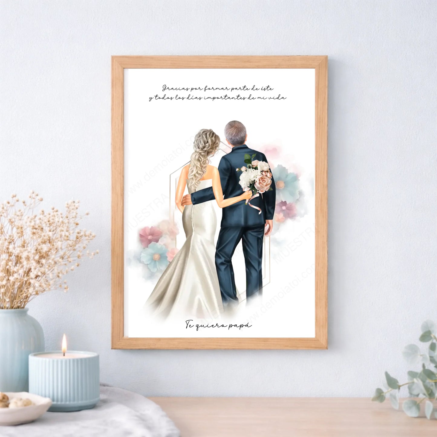 Regalo original padrino de boda con ilustración