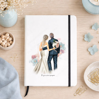 Libreta personalizada boda con ilustración novia