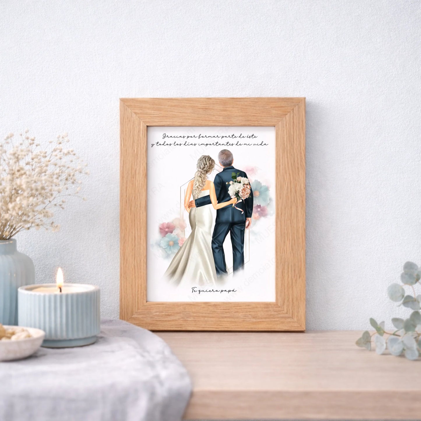 Cuadro personalizado regalo origina padre y padrino de boda