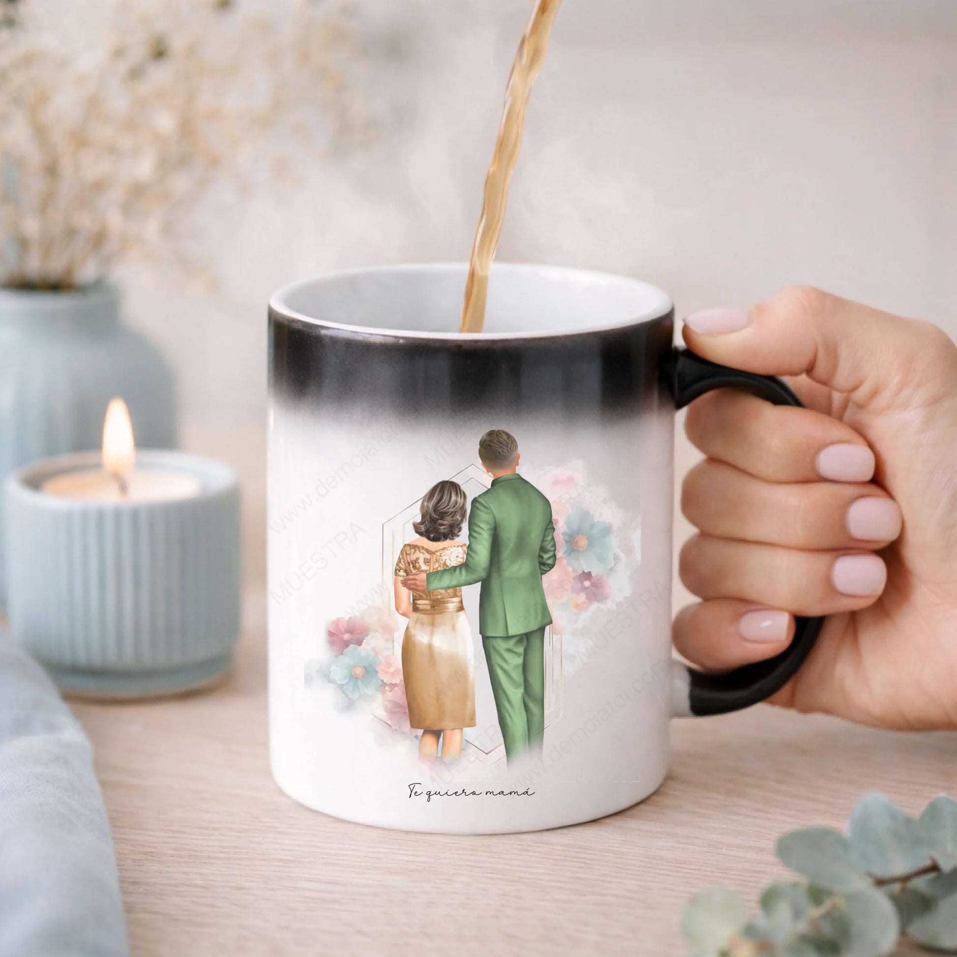 Taza mágica personalizada regalo madre del novio