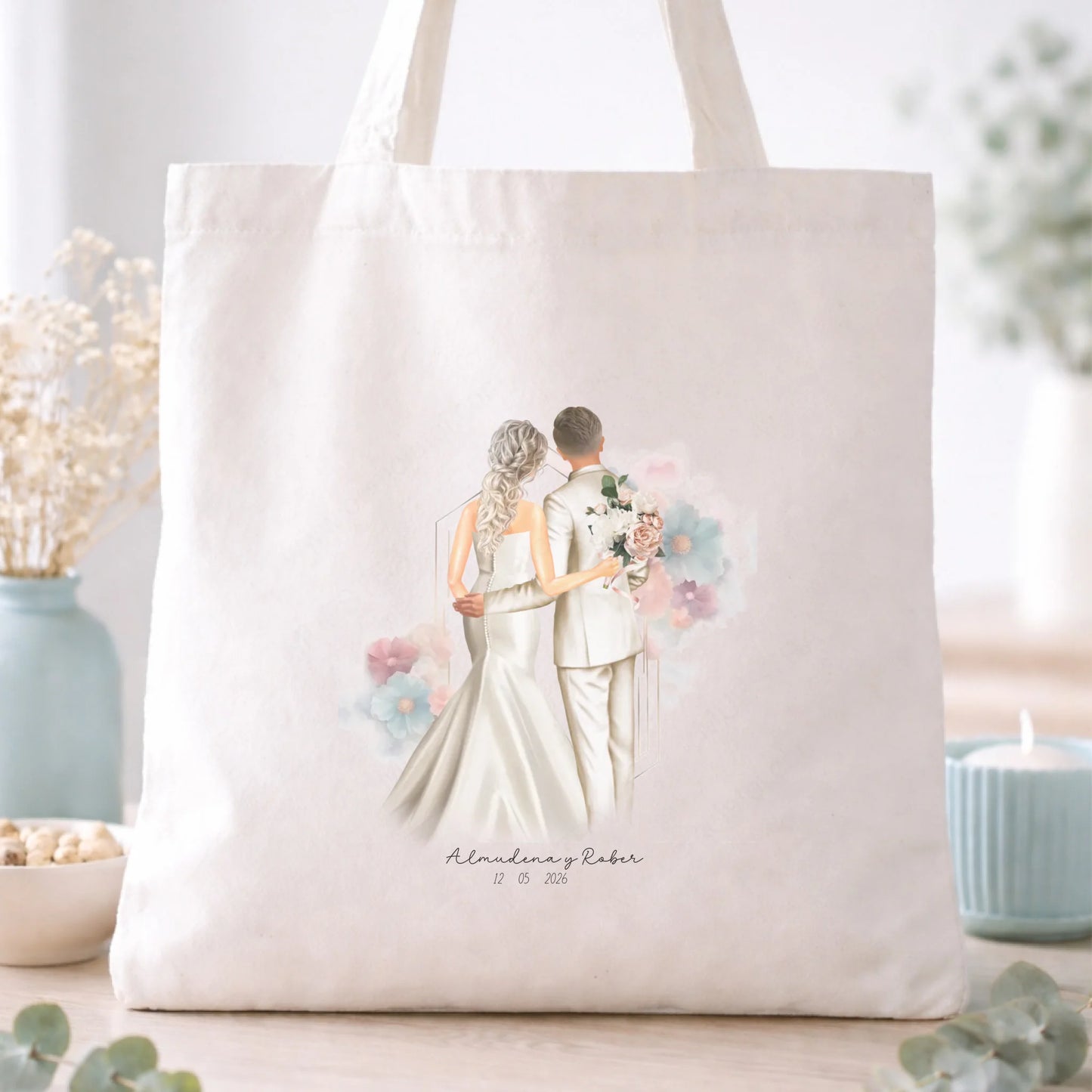 Totebag personalizada recuerdo de boda original