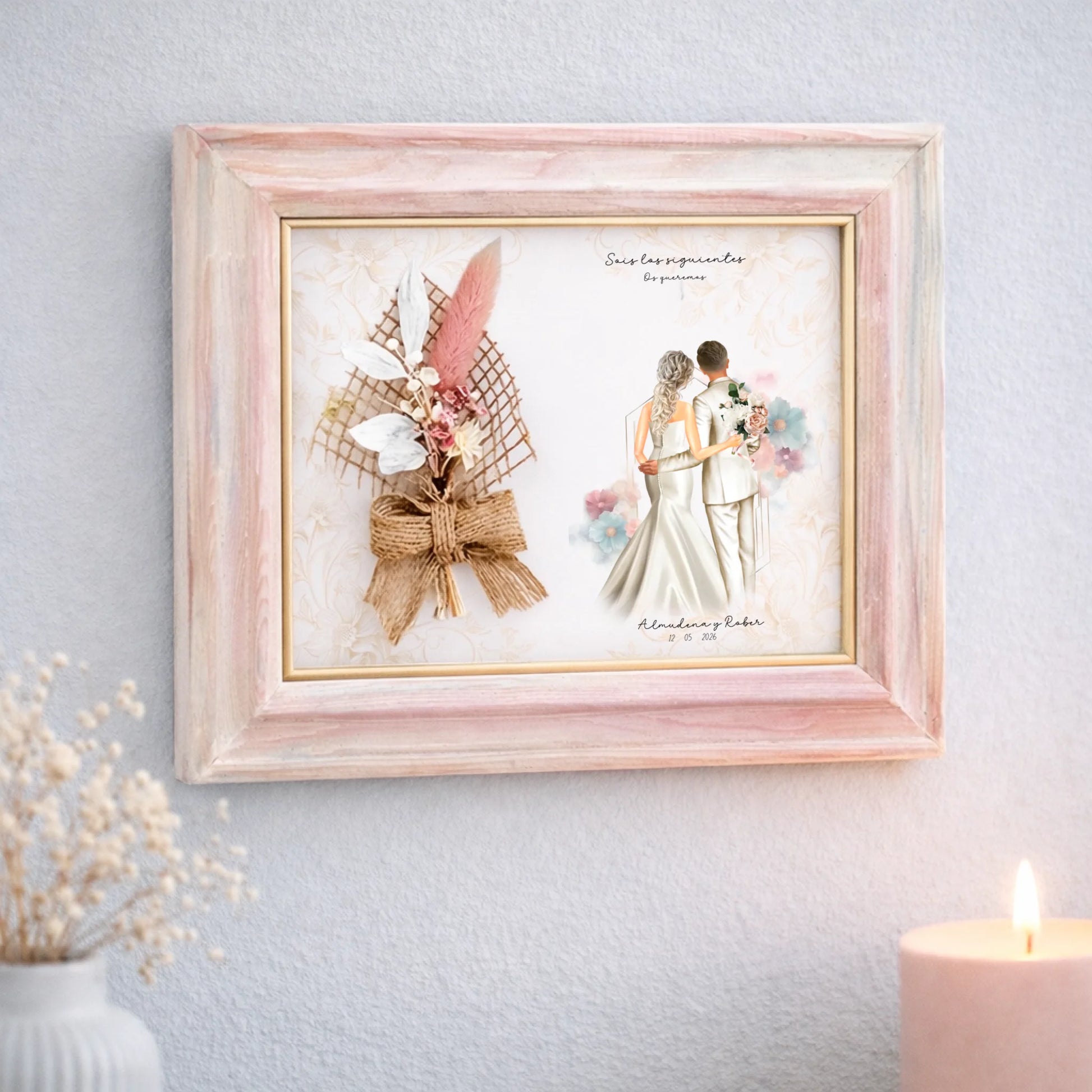 Regalo original de boda personalizado con flores