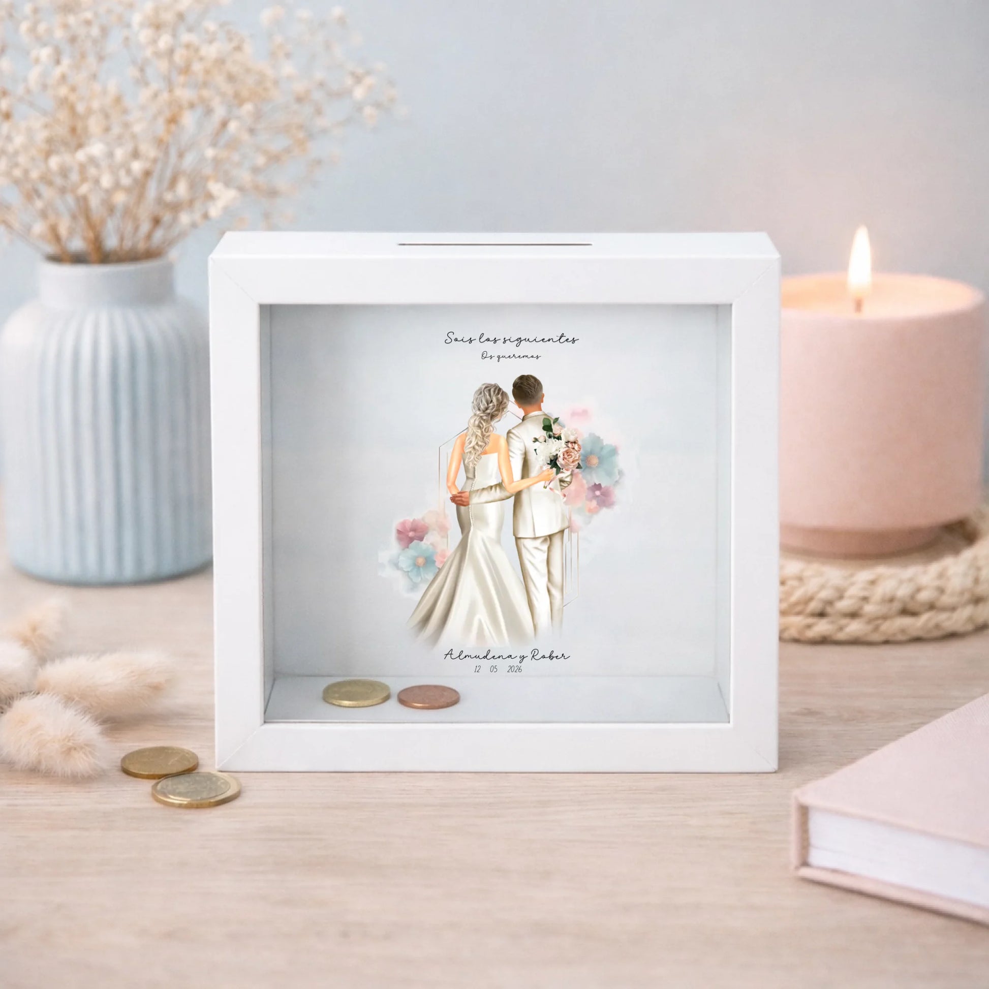 Hucha personalizada regalo original siguientes en casarse