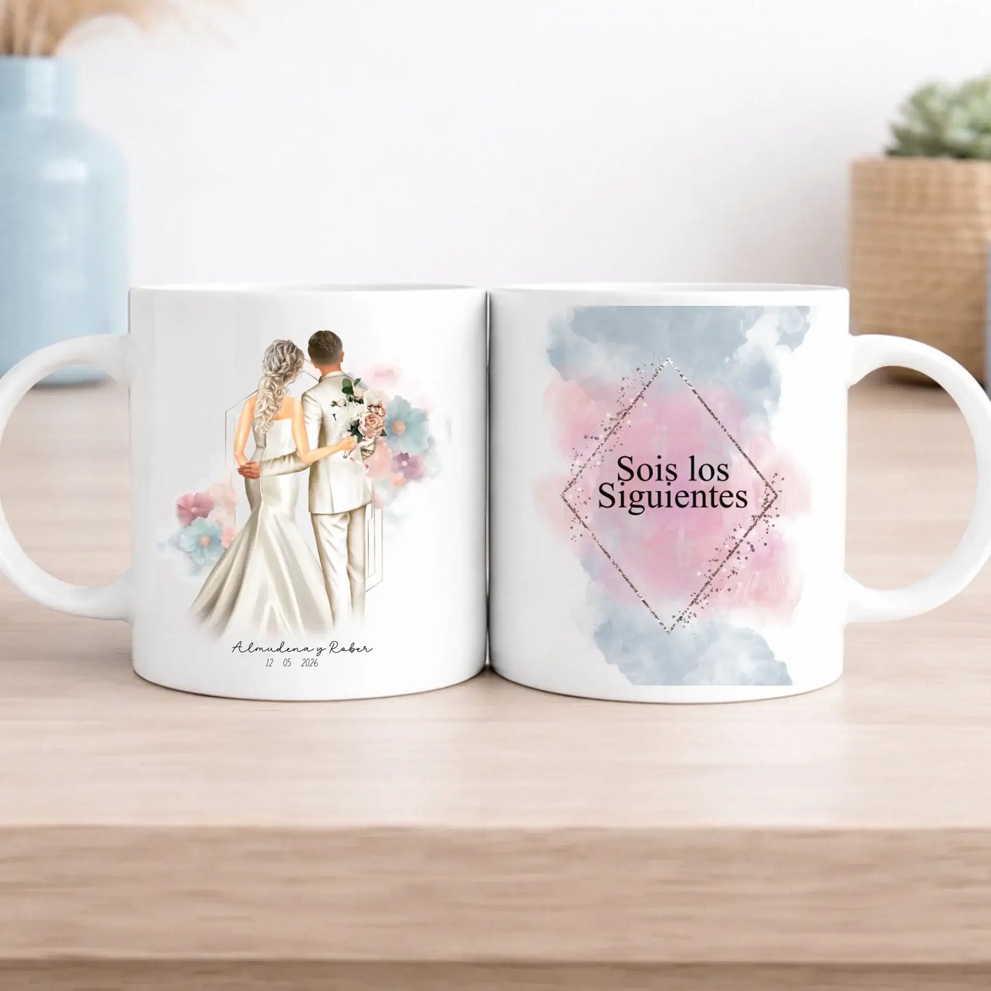 Taza personalizada “Sois los siguientes en casaros” – Regalo divertido de boda en cerámica blanca