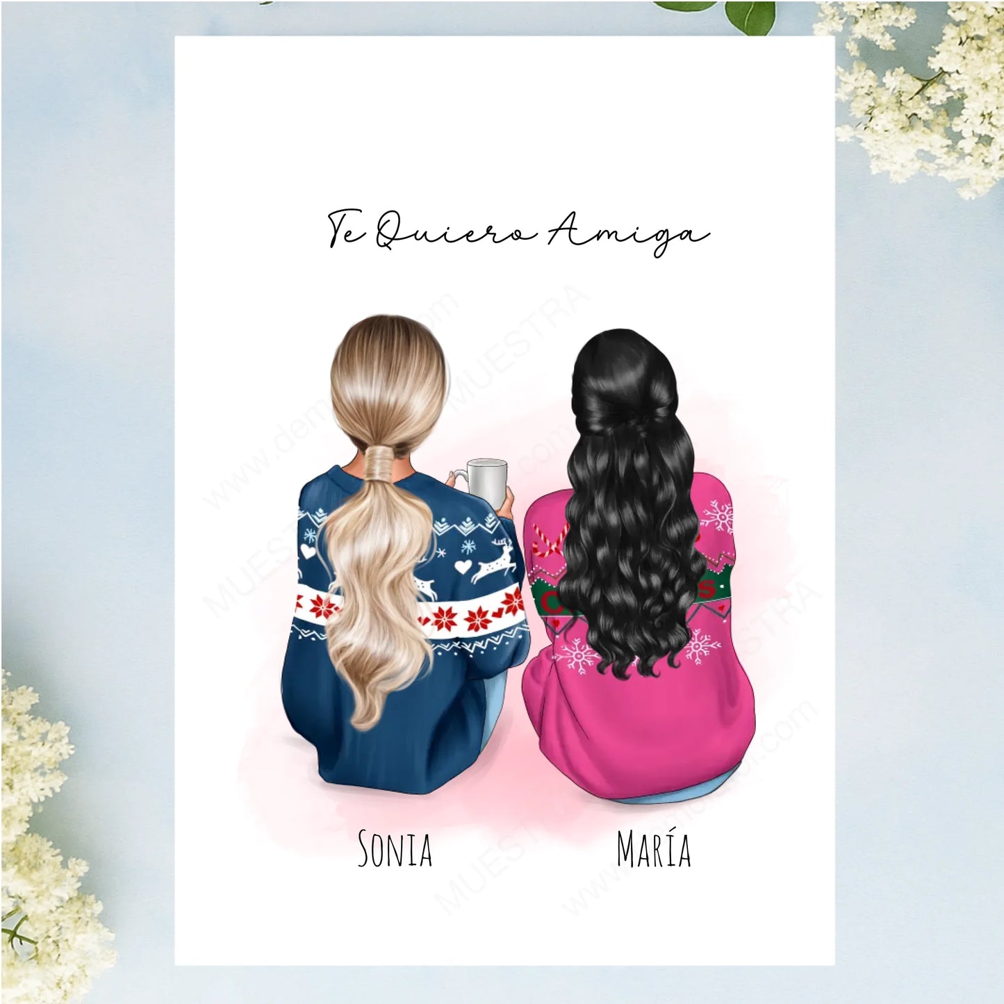Lámina personalizada mejores amigas y hermanas