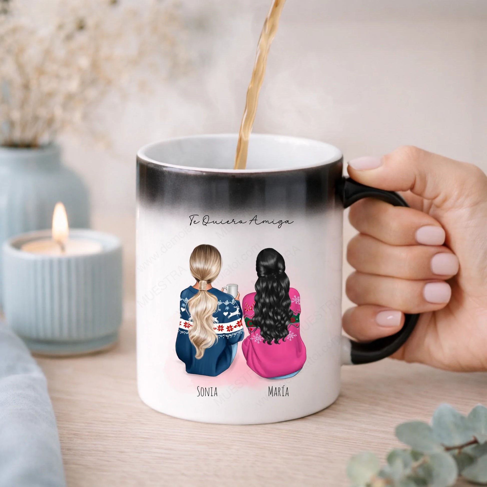 Taza mágica personalizada amigas