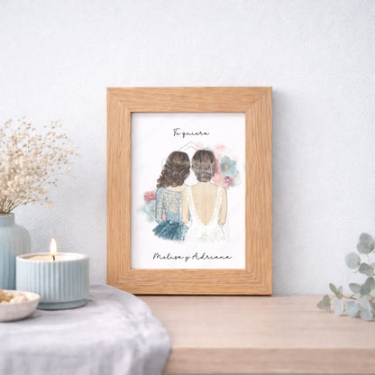 Regalo de boda novia y dama de honor