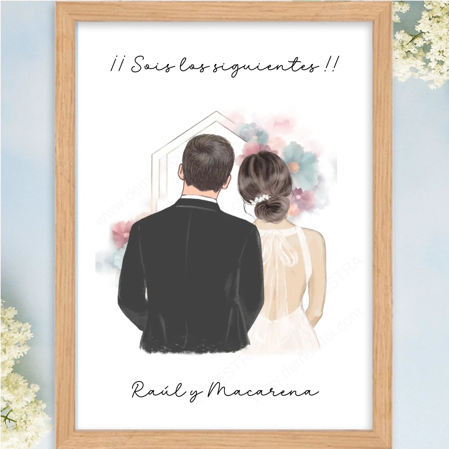 Cuadro personalizado de boda para los siguientes