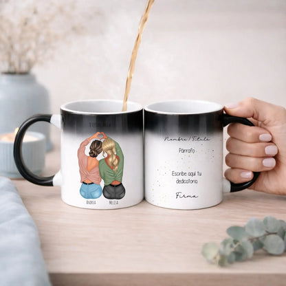 Taza mágica personalizada mejores amigas con dedicatoria