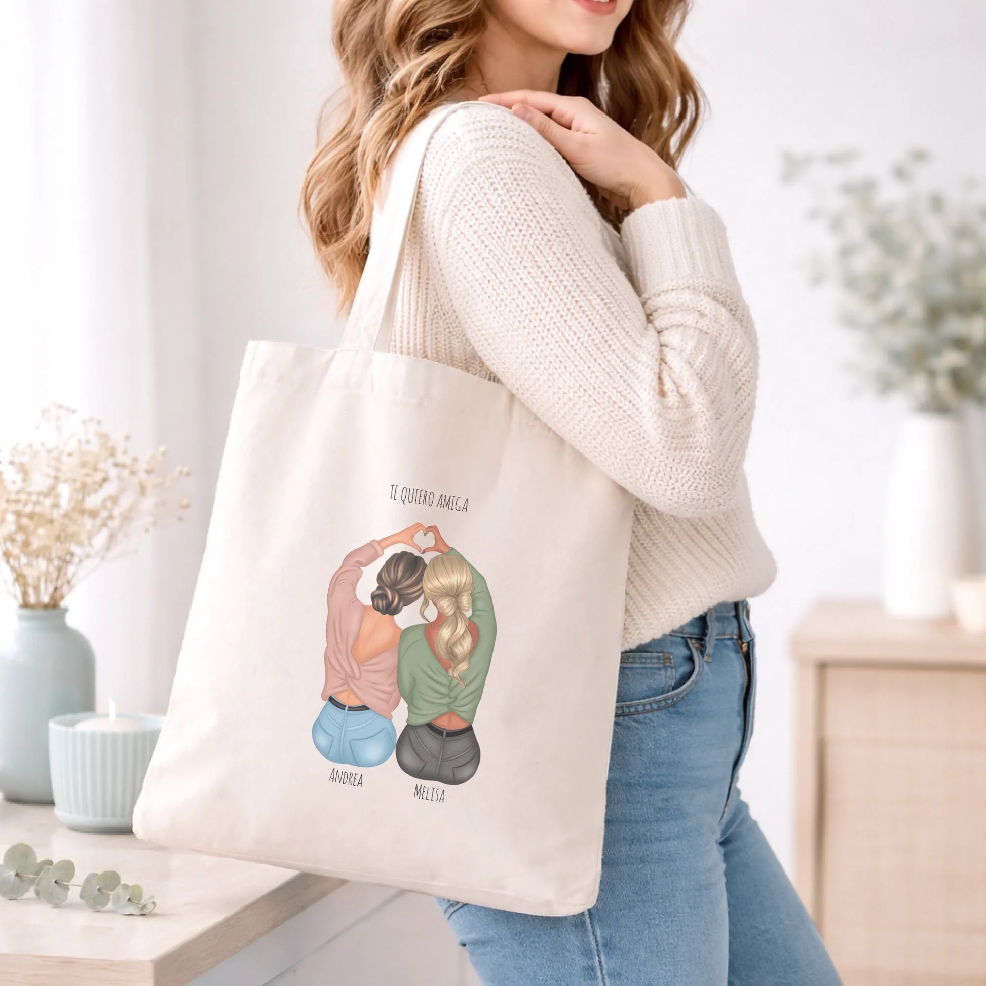 Bolsa de tela regalo personalizado hermanas