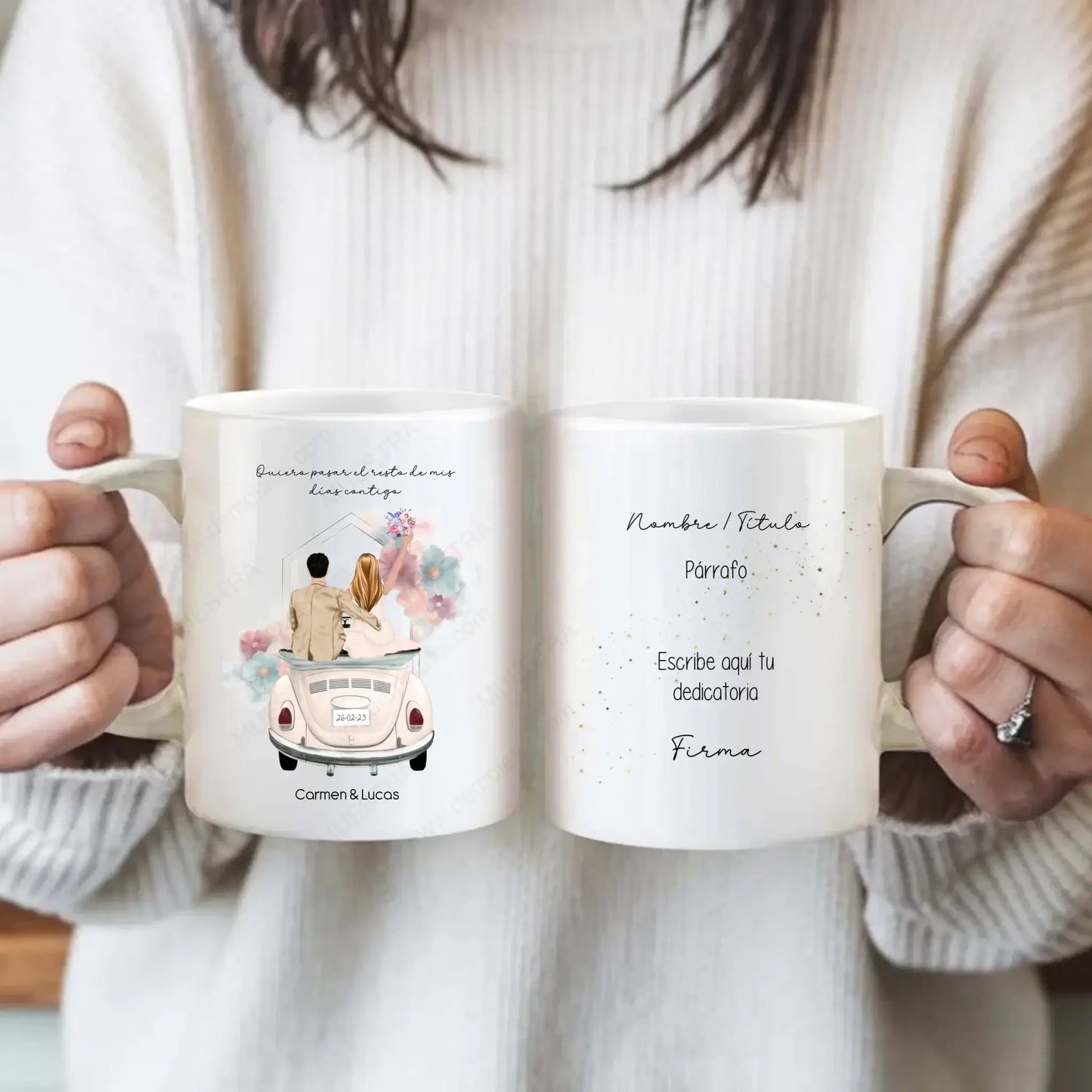 Taza personalizada novios de boda