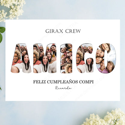 Lámina decorativa personalizada con foto amigas