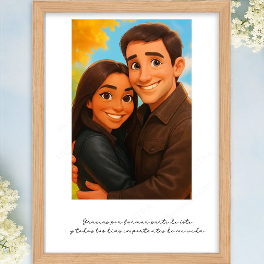 Cuadro personalizado regalo con caricatura disney