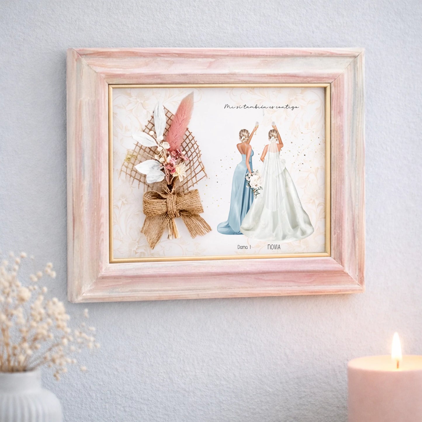 Regalo original personalizado artesanal novia y dama de honor