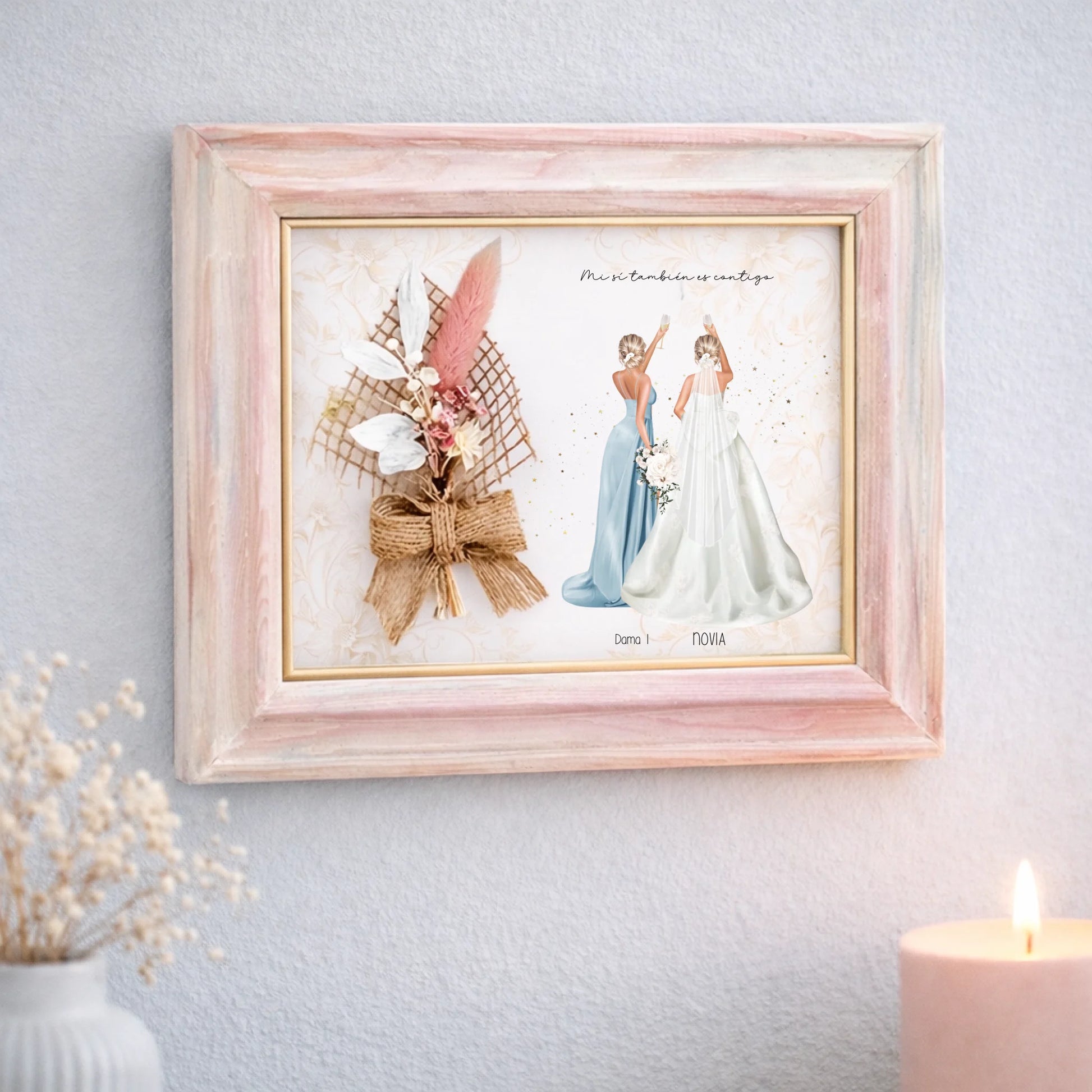 Regalo original personalizado artesanal novia y dama de honor