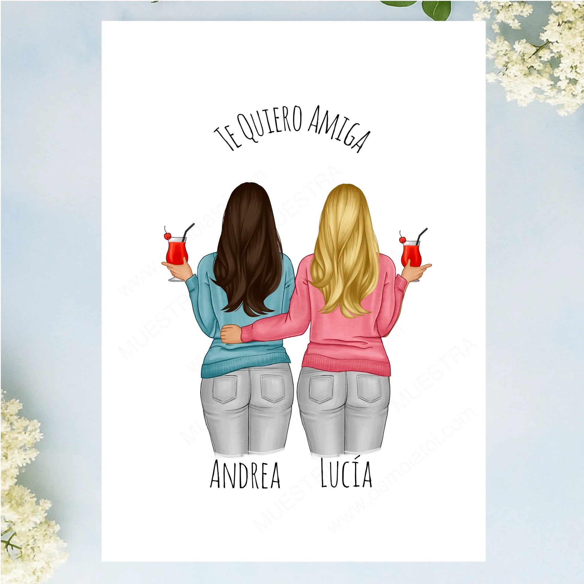Lámina personalizada regalo original amigas y hermanas