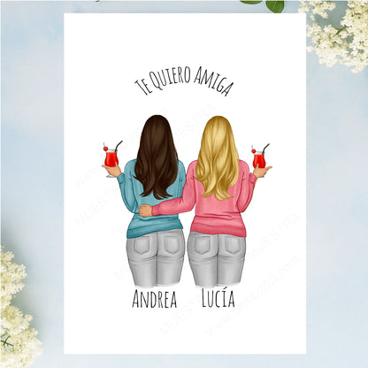 Lámina personalizada regalo original amigas y hermanas
