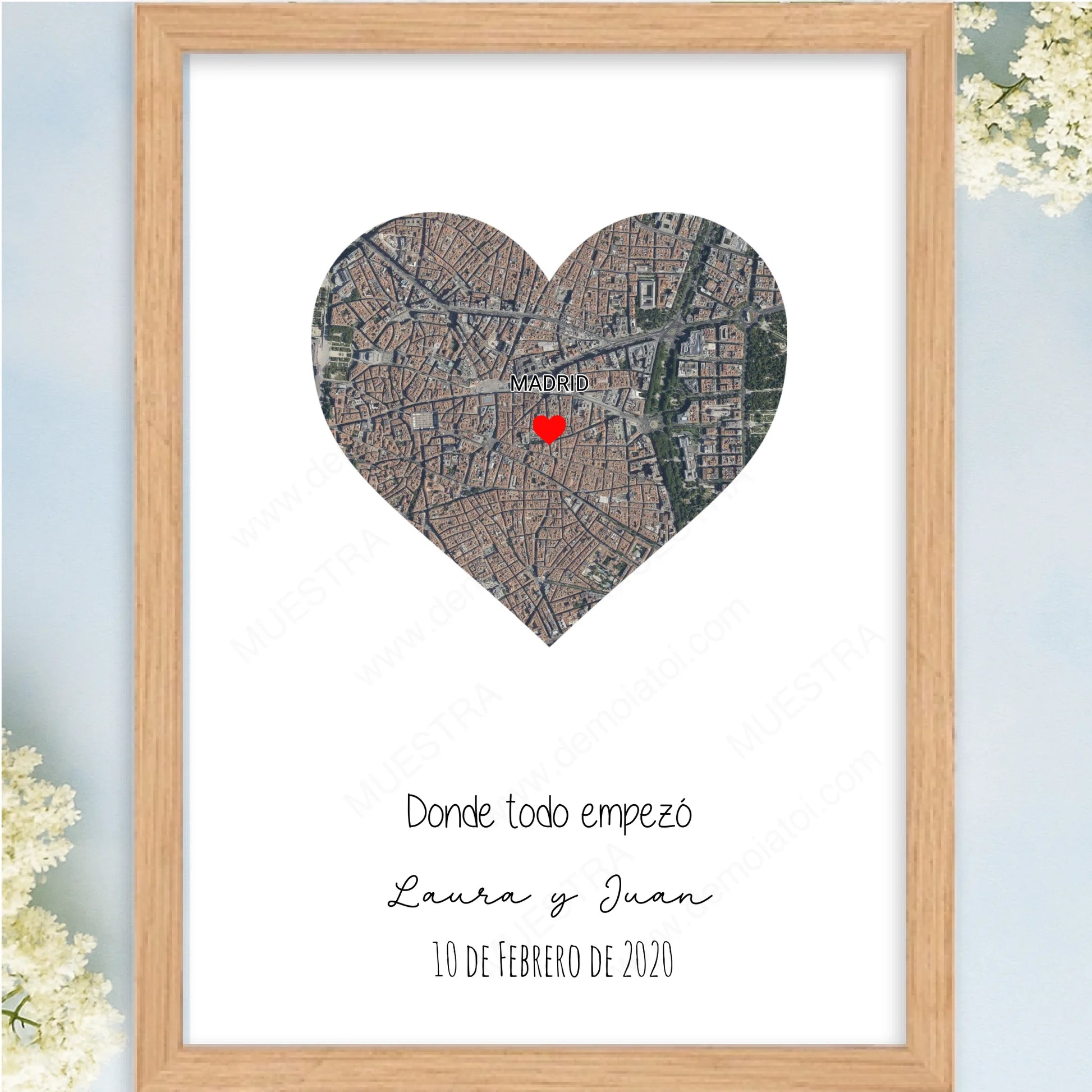 Cuadro personalizado regalo original para parejas con diseño Ubicación
