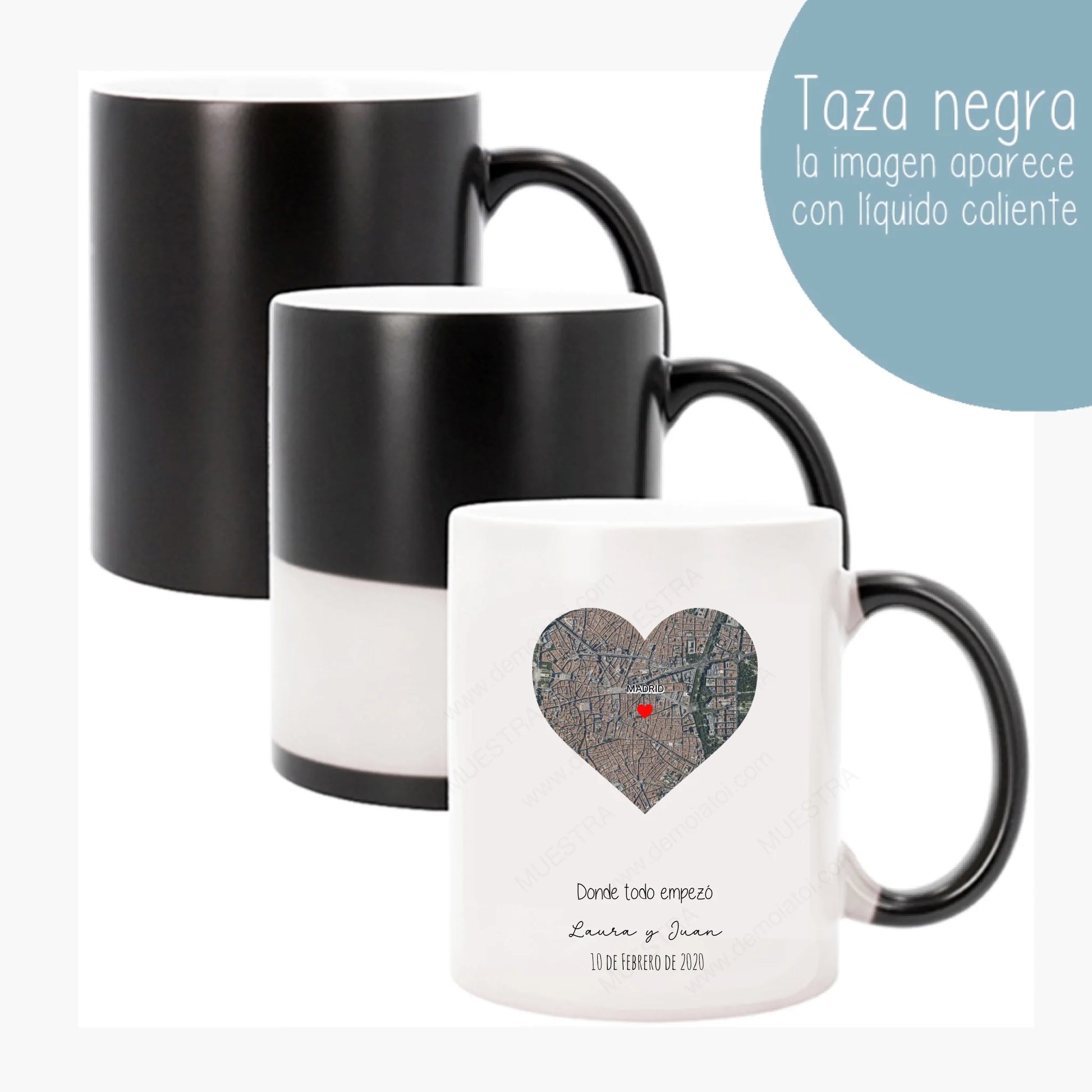 taza magica personalizada enamorados gps