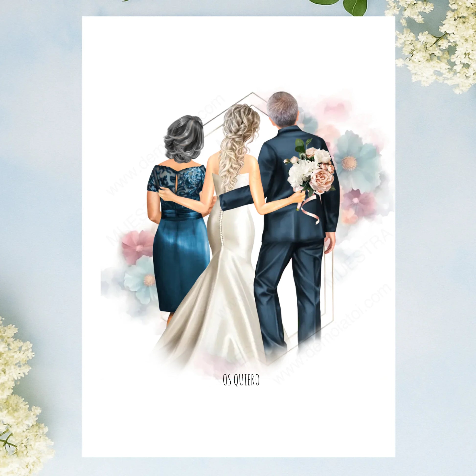 Lámina personalizada boda familia