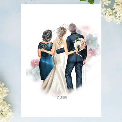 Lámina personalizada boda familia