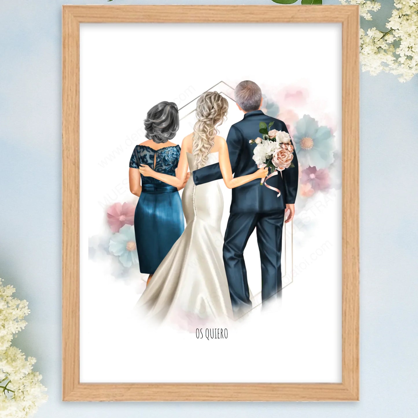 Cuadro personalizado boda para familia