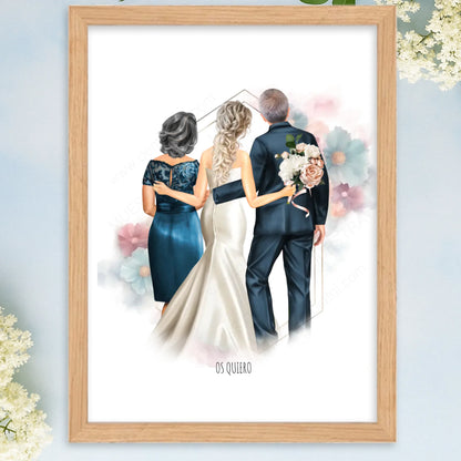 Cuadro personalizado boda para familia