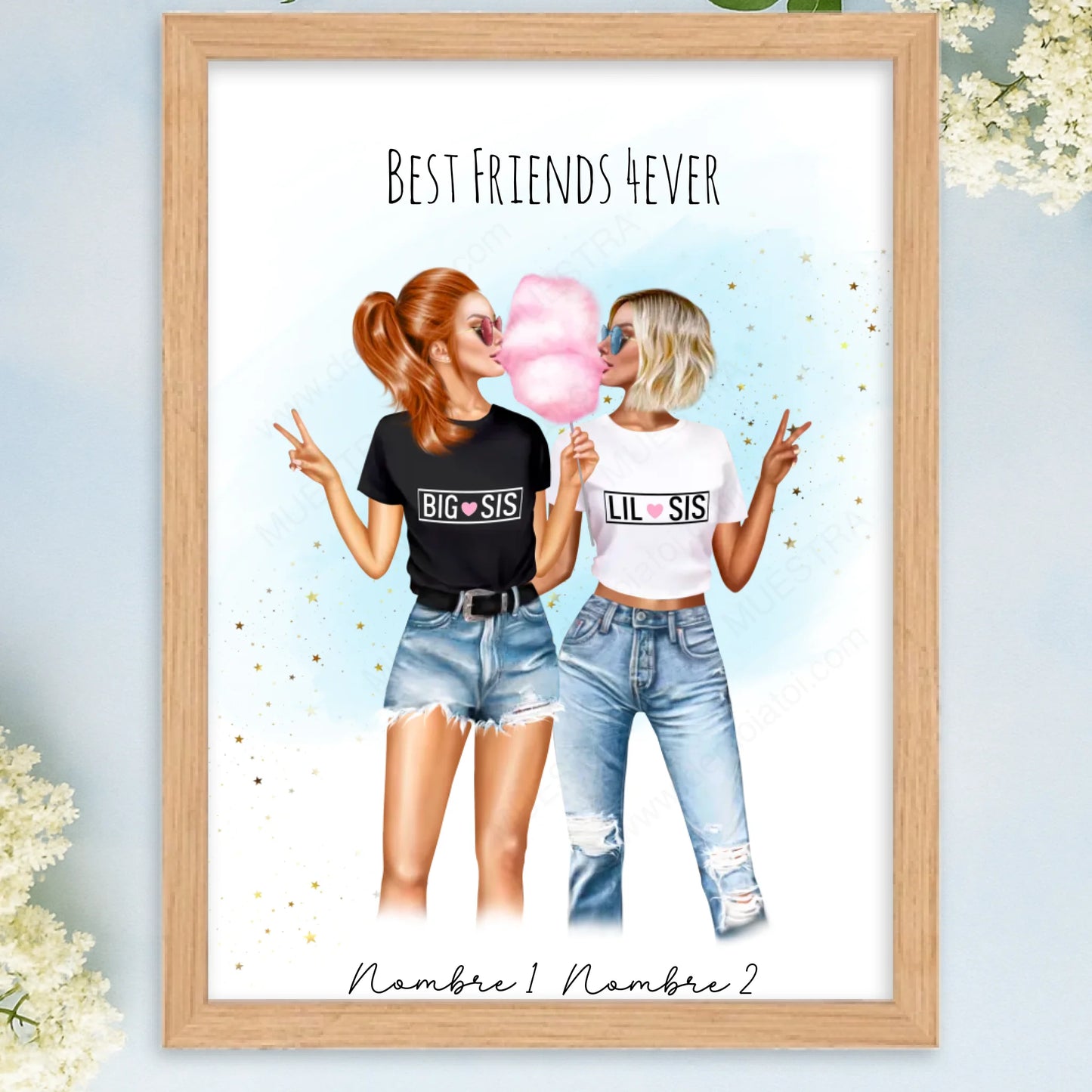 Cuadro personalizado artístico regalo original amigas