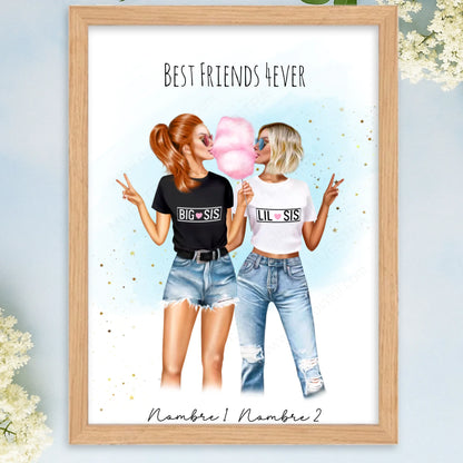 Cuadro personalizado artístico regalo original amigas
