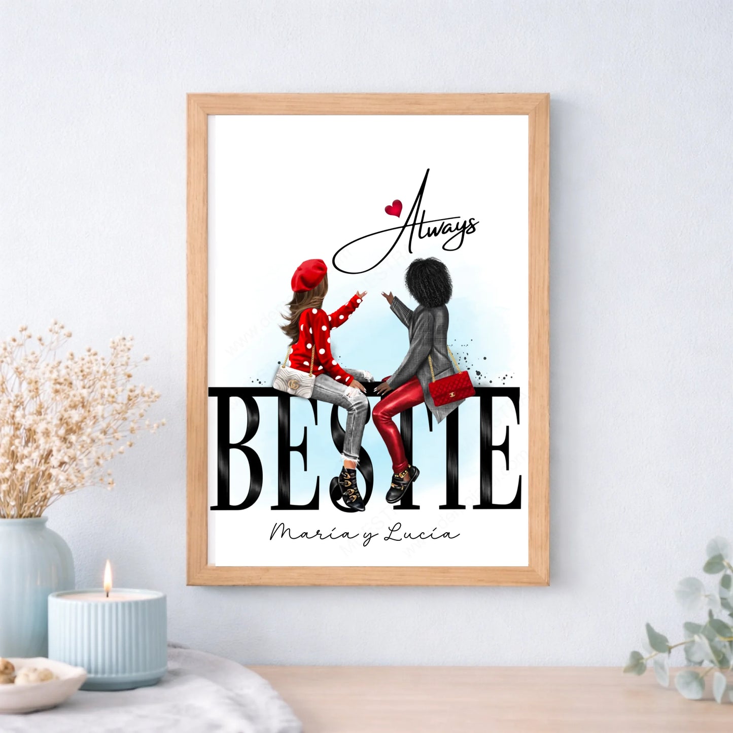 Cuadro personalizado como regalo original con ilustración personalizada