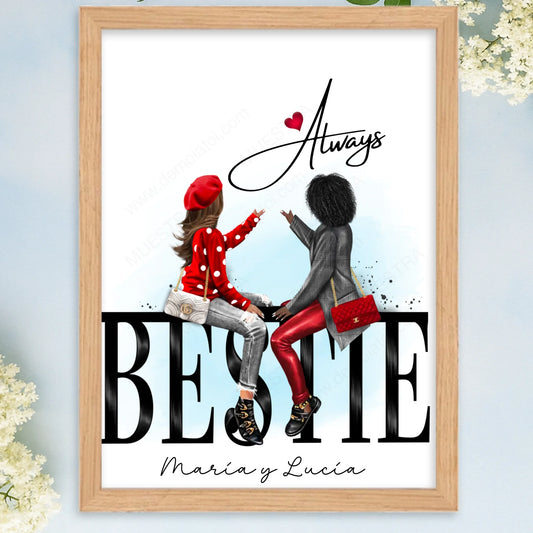 Cuadro personalizado regalo original mejores amigas modernas