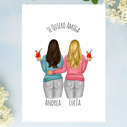 Lámina personalizada grande como regalo original para hermanas
