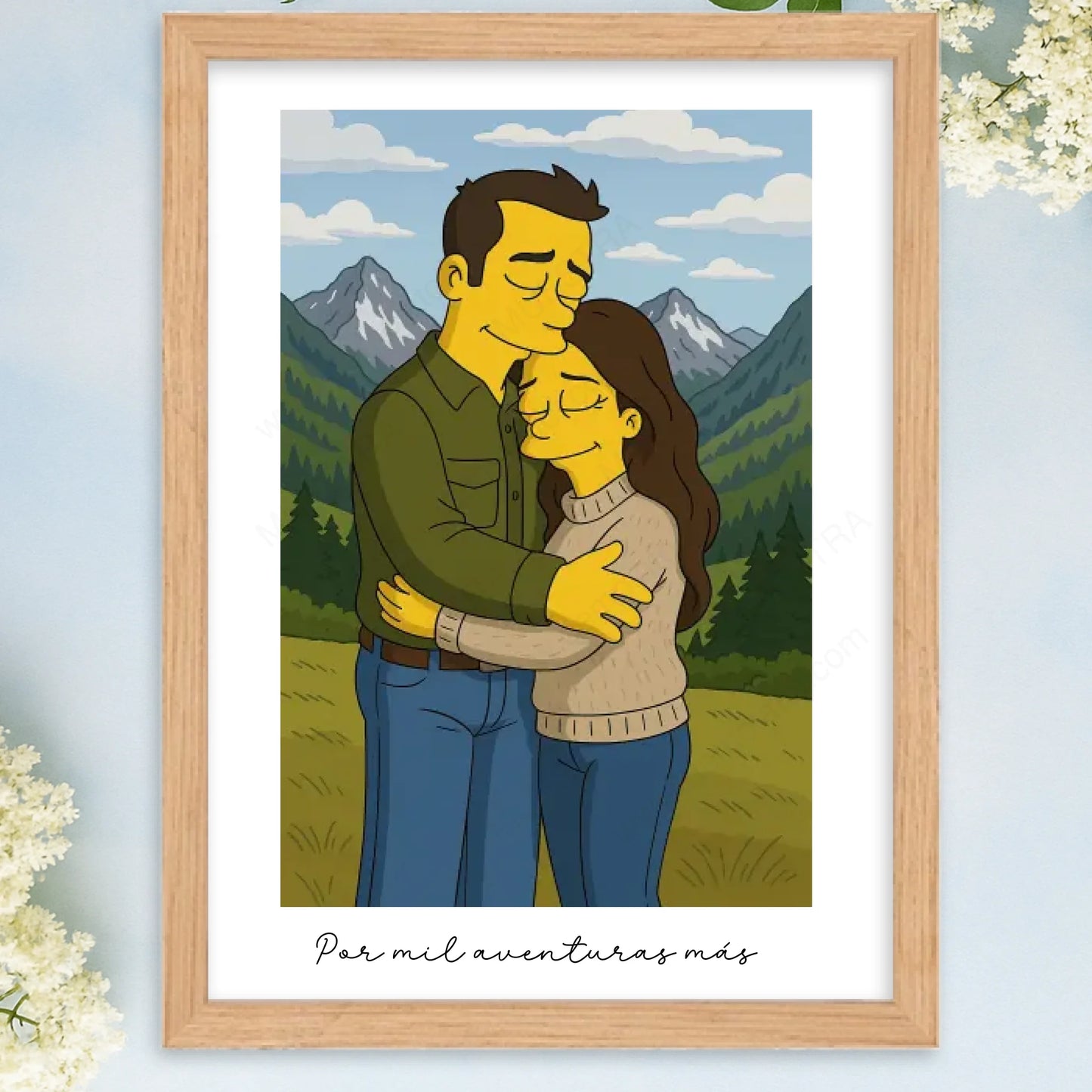 Cuadro personalizado regalo personalizado original con foto estilo simpson