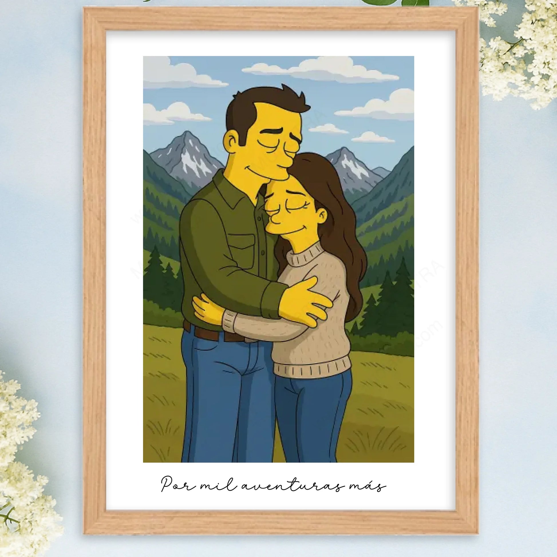 Cuadro personalizado regalo personalizado original con foto estilo simpson