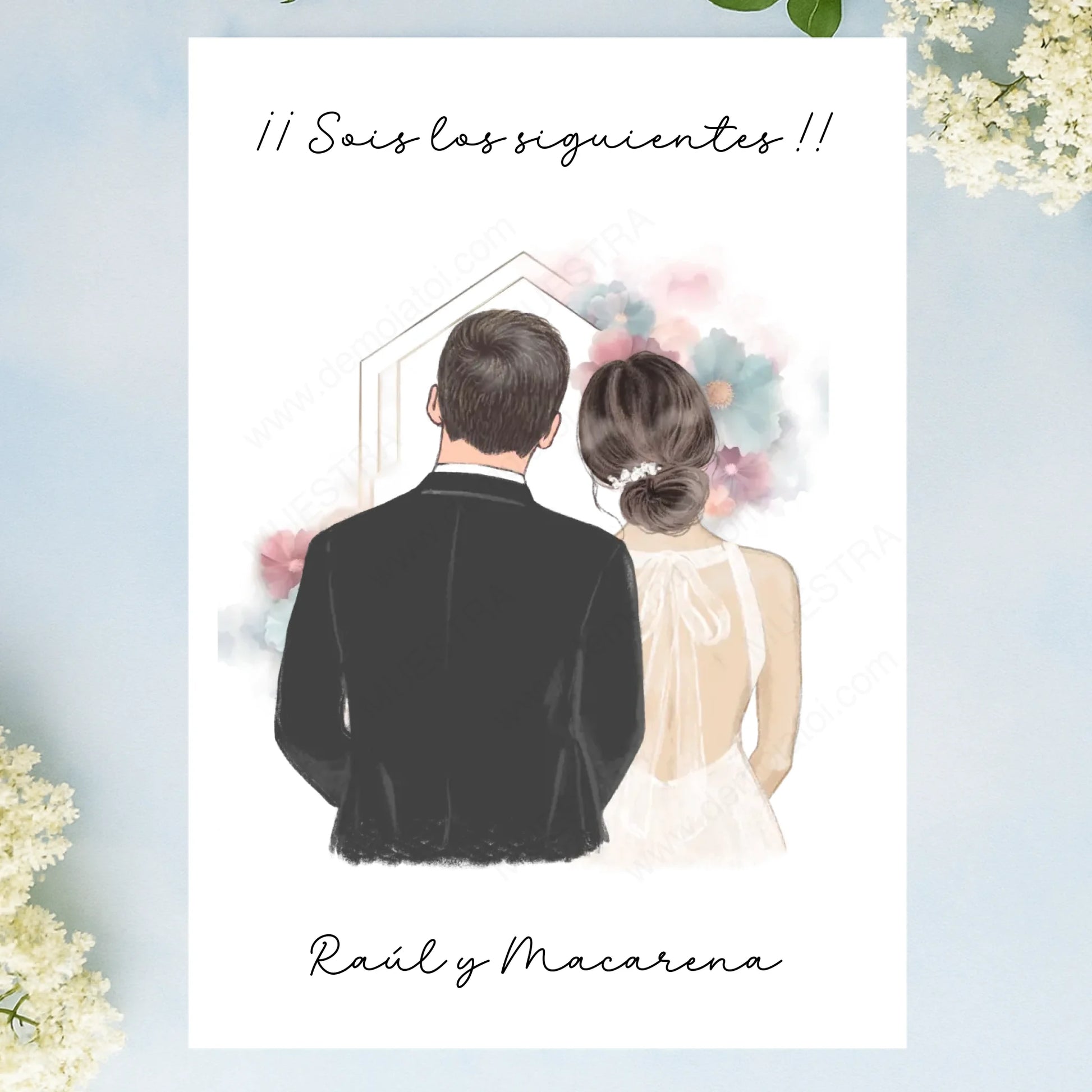 Lámina personalizada grande novios boda