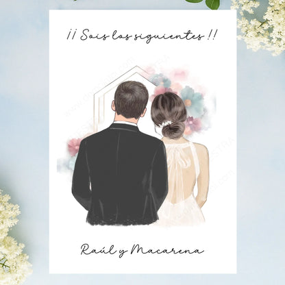 Lámina personalizada grande novios boda