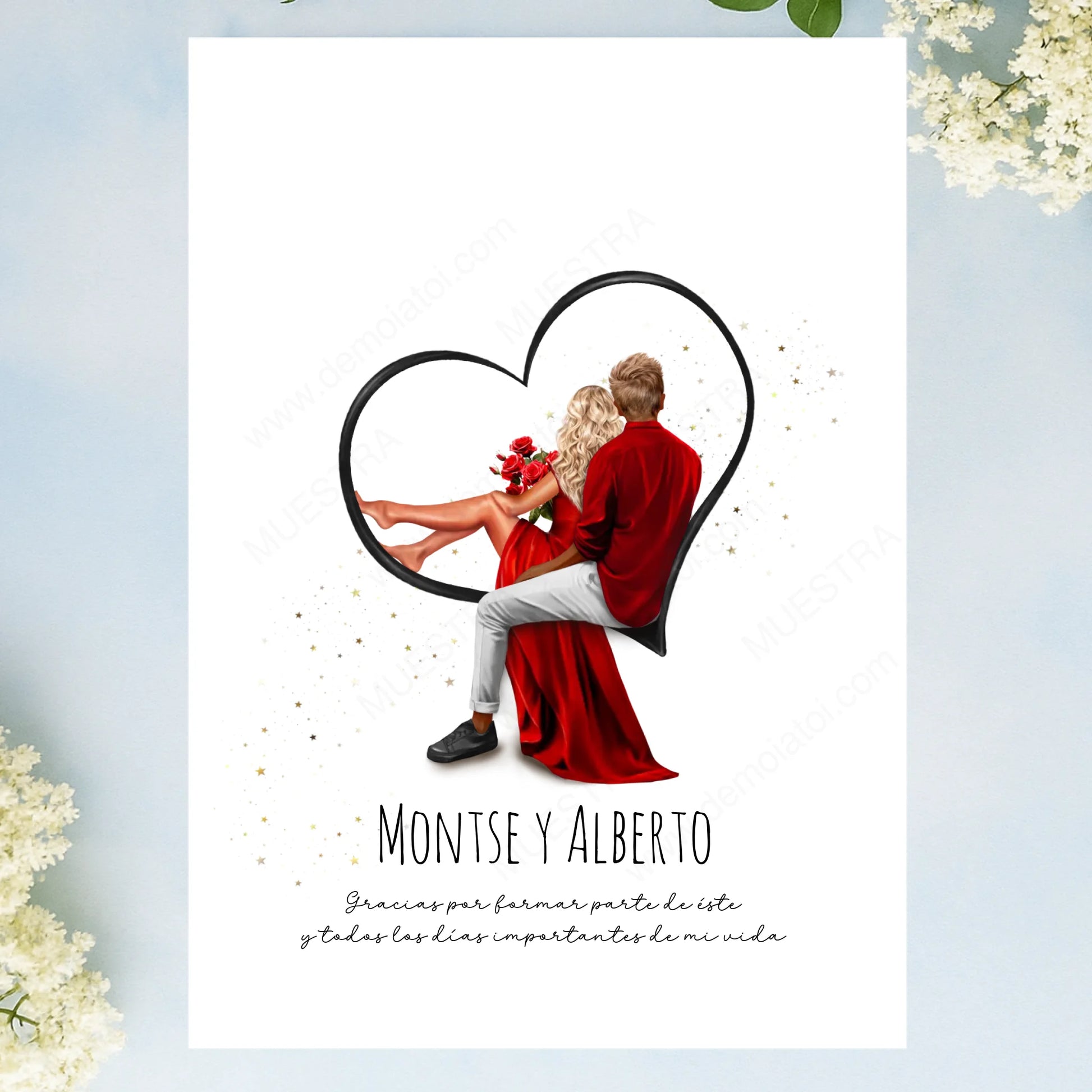 Lámina personalizada enamorados